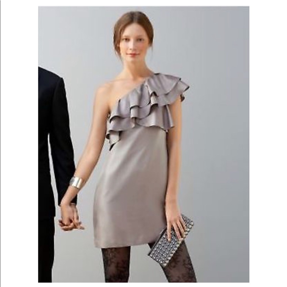 Banana Republic One Shoulder Ruffle Cocktail Dress